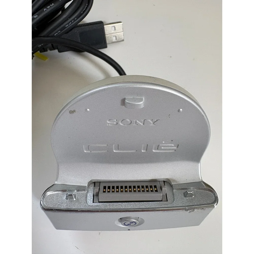 Sony CLIE Cradle Docking Station with PEGA-AC510 AC Adapter 5.7V Silver UNTESTED